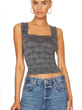Free People Grey Love Letter Camisole Top